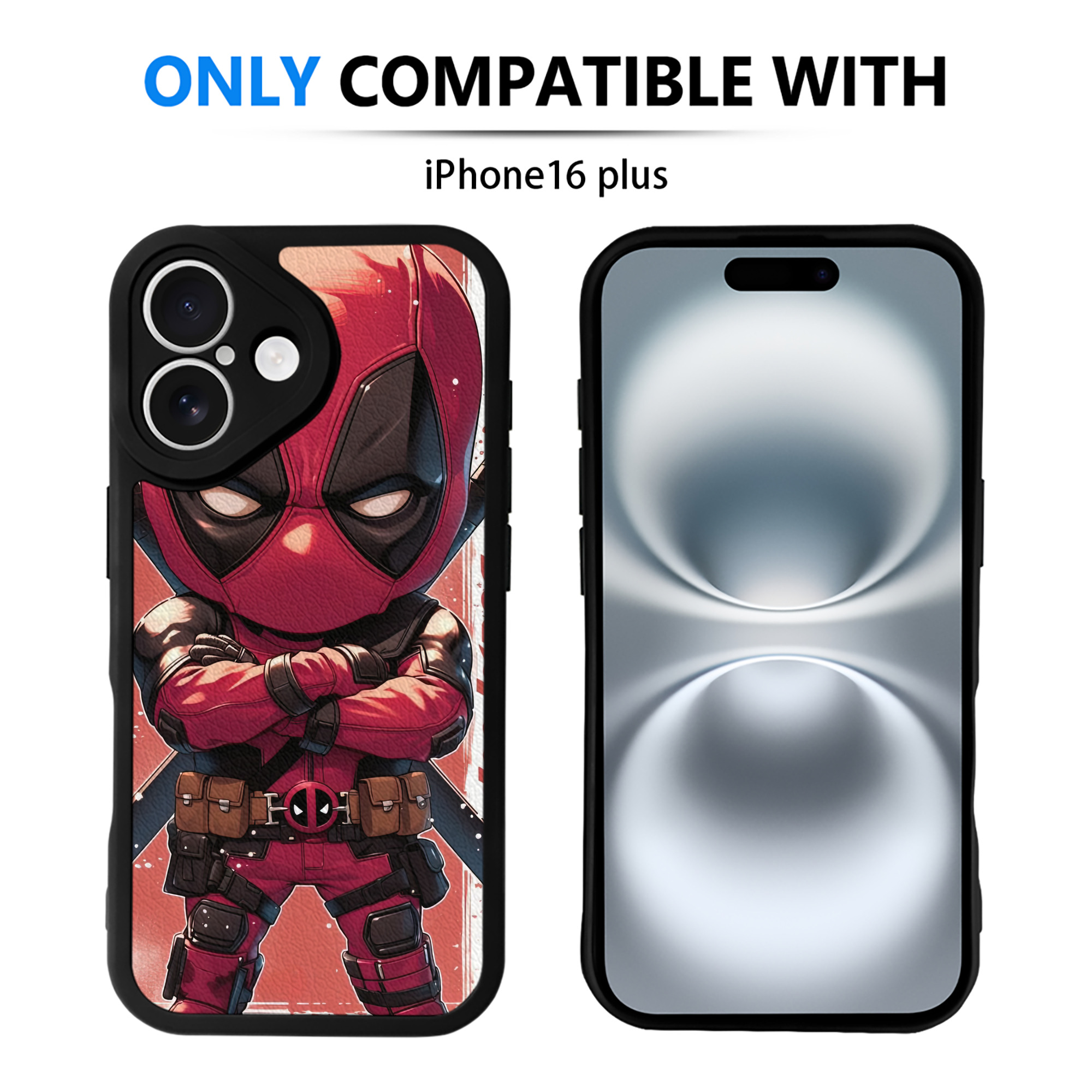 （画像用） Deadpool デッドプール 【iPhone 16シリーズ対応】シリコンスマホケース（レザー調） 材質：シリコン